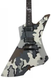 SE Silver Sky Electric Guitar - Moon White with Rosewood Fingerboard vs LTD James Hetfield Signature Snakebyte Electric Guitar - Camo