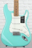 Lzzy Hale Explorerbird Electric Guitar - Cardinal Red vs Player Stratocaster - Seafoam Green, Sweetwater Exclusive