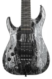 C-7 FR-S Silver Mountain Left-handed Electric Guitar - Black and Silver