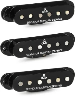 Zephyr Silver Strat Pickup Set - Black/Silver