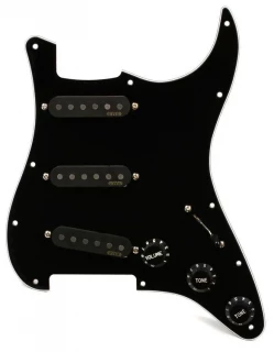 RA-5 Pro Retro Active Strat Style Pre-wired Pickguard S/S/S - Black