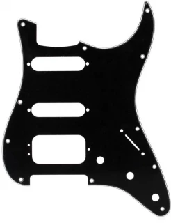 11-hole Modern-style Stratocaster H/S/S Pickguard- 3-ply Black