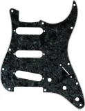 11-hole Modern-style Stratocaster S/S/S Pickguard - Black Moto