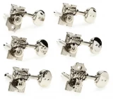 PRN-4624-N0 Ratio Electric 6-in-line Tuned Machine Heads - Waffle-back Vintage Style / Nickel