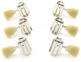 Vintage Tuning Machine Heads - Nickel with Green Buttons