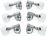 103C Original "Milk Bottle" Style Rotomatics Tuning Machines Set - Chrome with Pearloid Buttons