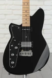 Double Agent W Left-handed Electric Guitar with Maple Fingerboard - Midnight Black with Black Pickguard