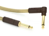 0990820091 Deluxe Series Straight to Right Angle Instrument Cable - 10 foot Tweed