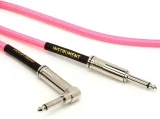 P06078 Braided Straight to Right Angle Instrument Cable - 10 foot Neon Pink