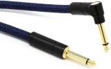 0990910073 Festival Straight to Right Angle Instrument Cable - 10 foot Blue Dream