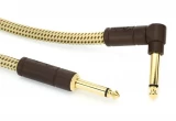 0990820082 Deluxe Series Straight to Right Angle Instrument Cable - 18.6 foot Tweed