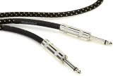 3GT-18C4 Cloth Guitar Cable - Straight to Straight - 18 foot Black/Gold
