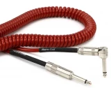 LCRCRMR Retro Coil Straight to Right Angle Instrument Cable - 20 foot Metallic Red