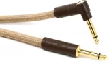 0990910021 Festival Hemp Straight to Right Angle Instrument Cable - 10 foot Natural