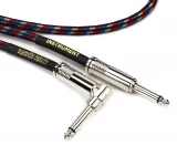 P06063 Braided Straight to Right Angle Instrument Cable - 25 foot Black/Red/Blue/White