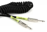 P06044 Coiled Straight to Straight Instrument Cable - 30 foot Black