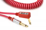 VCC090RD VCC Vintage Straight to Right Angle Coiled Cable - 29.5 foot Light Red