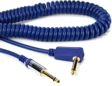 VCC090BL VCC Vintage Straight to Right Angle Coiled Cable - 29.5 foot Blue