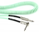 LCRCRFG Retro Coil Straight to Right Angle Instrument Cable - 20 foot Seafoam Green