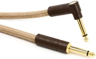 0990918021 Festival Hemp Straight to Right Angle Instrument Cable - 18.6 foot Natural