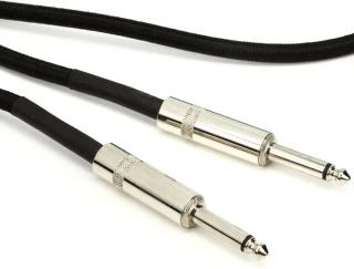 PW-BG-15BK Braided Straight to Straight Instrument Cable - 15 foot Black