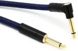 0990918073 Festival Hemp Straight to Right Angle Instrument Cable - 18.6 foot Blue Dream