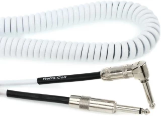 LCRCRWS Retro Coil Straight to Right Angle Silent Instrument Cable - 20 foot White
