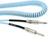 LCRCCBS Retro Coil Straight to Straight Silent Instrument Cable - 20 foot Carolina Blue