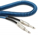 LCRCMB Retro Coil Straight to Straight Instrument Cable - 20 foot Metallic Blue