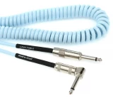 LCRCRCB Retro Coil Straight to Right Angle Instrument Cable Blue, 20 foot