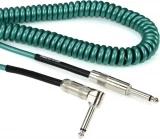 LCRCRMG Retro Coil Straight to Right Angle Instrument Cable - 20 foot Metallic Green