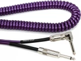LCRCRMPS Retro Coil Straight to Right Angle Silent Instrument Cable - 20 foot Metallic Purple