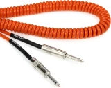LCRCOS Retro Coil Straight to Straight Silent Instrument Cable - 20 foot Orange