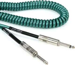 LCRCMGS Retro Coil Straight to Straight Silent Instrument Cable - 20 foot Metallic Green