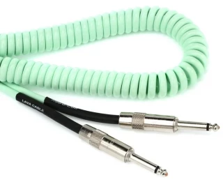 LCRCFG Retro Coil Straight to Straight Instrument Cable - 20 foot Seafoam Green
