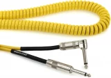 LCRCRY Retro Coil Straight to Right Angle Instrument Cable - 20 foot Yellow