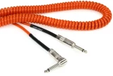 LCRCRO Retro Coil Straight to Right Angle Instrument Cable - 20 foot Orange