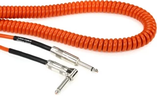 LCRCROS Retro Coil Straight to Right Angle Silent Instrument Cable - 20 foot Orange