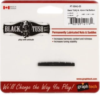 PT-5042-00 Black TUSQ XL Strat-style 42mm Flat Bottom Guitar Nut