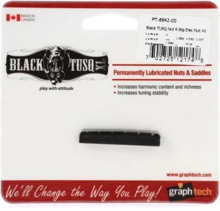 PT-6642-00 Black TUSQ XL 6-string Electric Guitar Nut - 42mm x 6mm