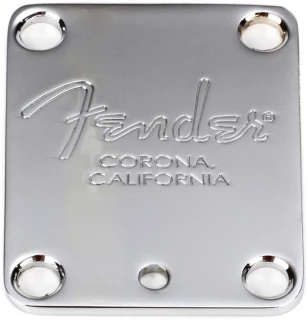 4-bolt American Series Guitar Neck Plate - "Fender Corona" Stamp