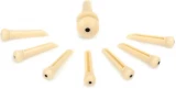 Plastic Bridge Pins (set of 6) with End Pin - Ivory with Ebony Dot