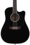 Takamine EF381DX 12-string Dreadnought - Black with Maple