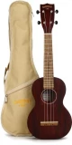 ACST-CEG Acacia 6-String Acoustic-Electric Guitelele - Natural vs G9110 Concert Standard Ukulele - Vintage Mahogany Stain