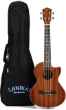 Lizard Mahogany Concert Ukulele A/E - Satin Natural vs MA-CET Mahogany Ukulele with Cutaway & Electronics - Tenor