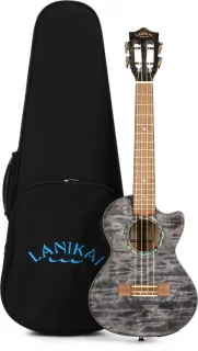 Lanikai QM-BKCET Tenor with Cutaway & Electronics - Black Stain