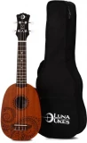 Vineyard Koa Bevel Acoustic-electric Concert Ukulele - Natural vs Tattoo Mahogany Pineapple Soprano Ukulele - Satin Natural