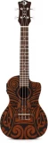 Candy Shoppe Concert Ukulele - Lemon Drop vs Tribal Mahogany Concert Cutaway Ukulele A/E - Satin Natural