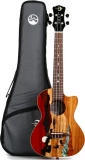 FM-CEC Flame Maple Ukulele with Cutaway & Electronics - Concert vs Vista Deer Acoustic-electric Tenor Ukulele - Gloss Natural