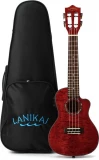 35T, Tenor Ukulele - Acacia vs QM-RDCEC Concert Ukulele with Cutaway & Electronics - Red Stain